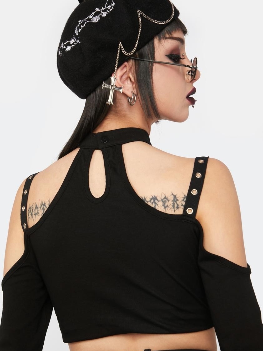Dark In Love Punk Drawstring Top - Picture 2 of 7